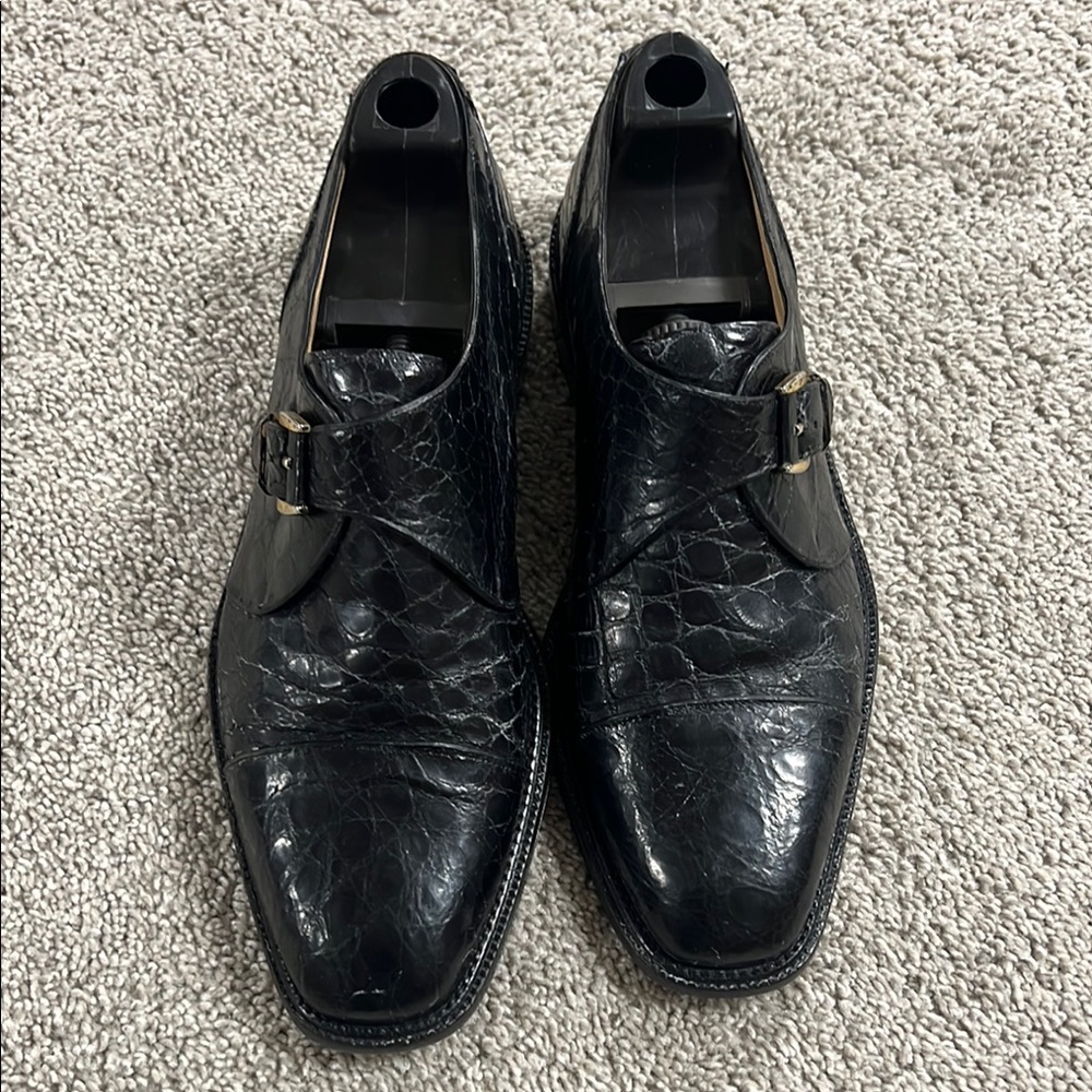 Walles Club Men's Black Leather Dress Shoes
